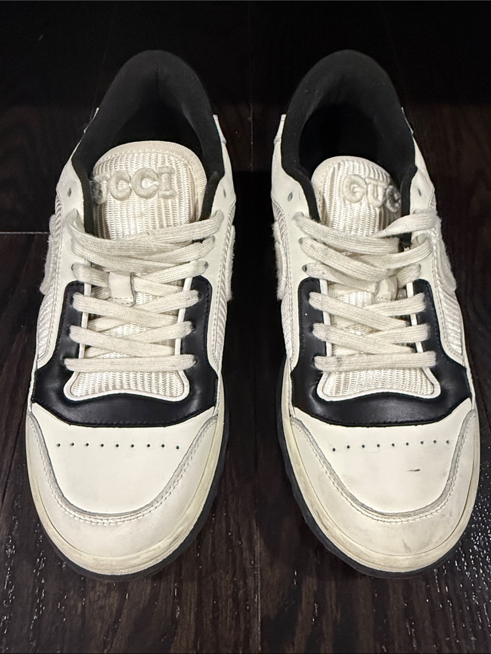 Gucci White and Black Low-Top Women's Sneakers